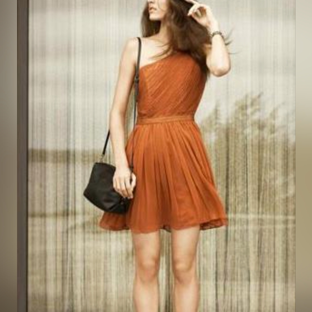 Club Monaco One Shoulder Pleated Cocktail Dress, Size 0